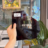 Dark Red Pink on Clear Flashed Mouthblown Lamberts Sheet Glass Lamberts Glass Default Title