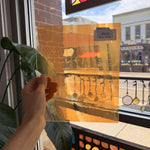 Orange on Clear Lamberts Flash Glass Sheet Glass Lamberts Glass