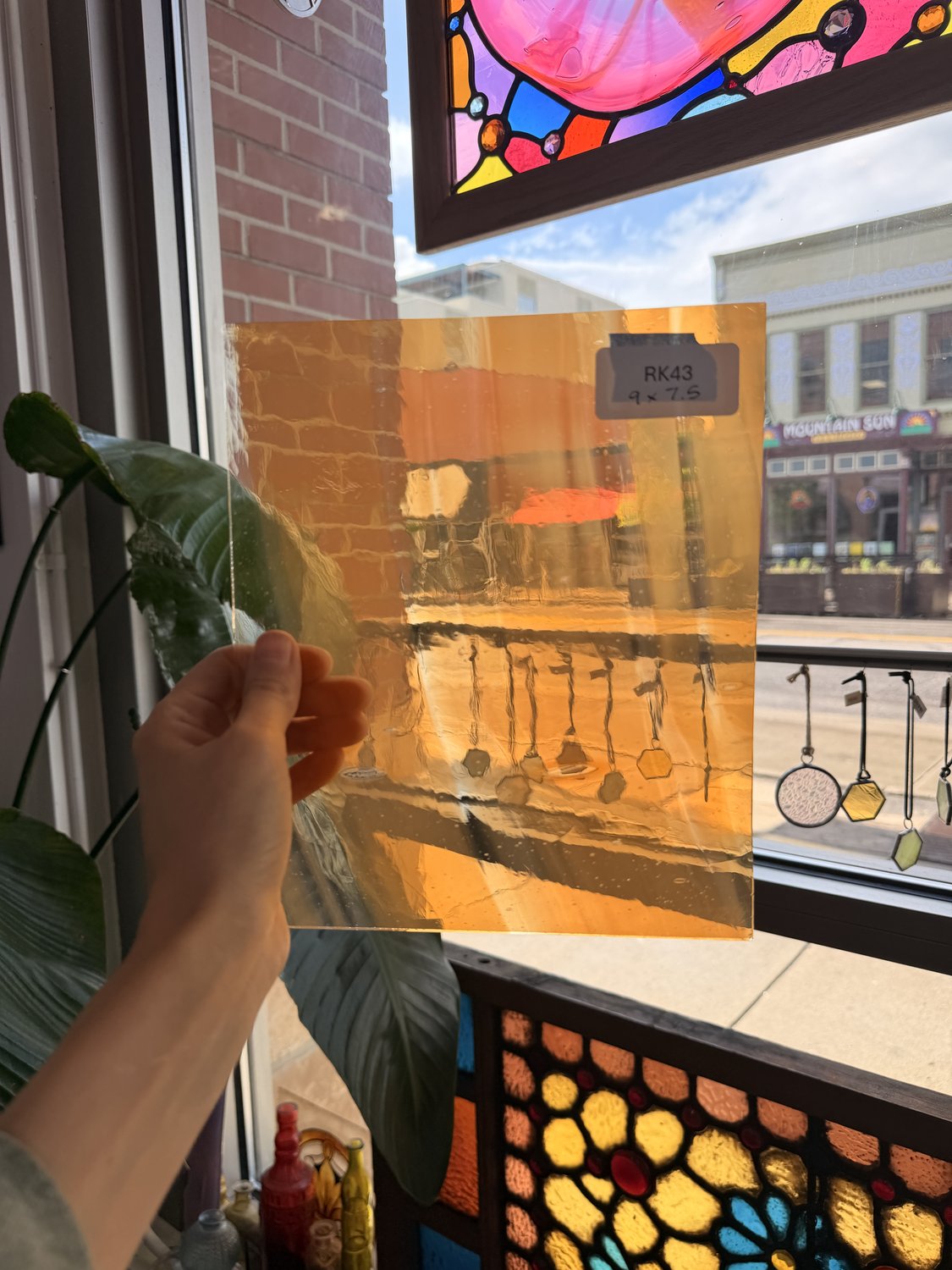 Orange on Clear Lamberts Flash Glass Sheet Glass Lamberts Glass