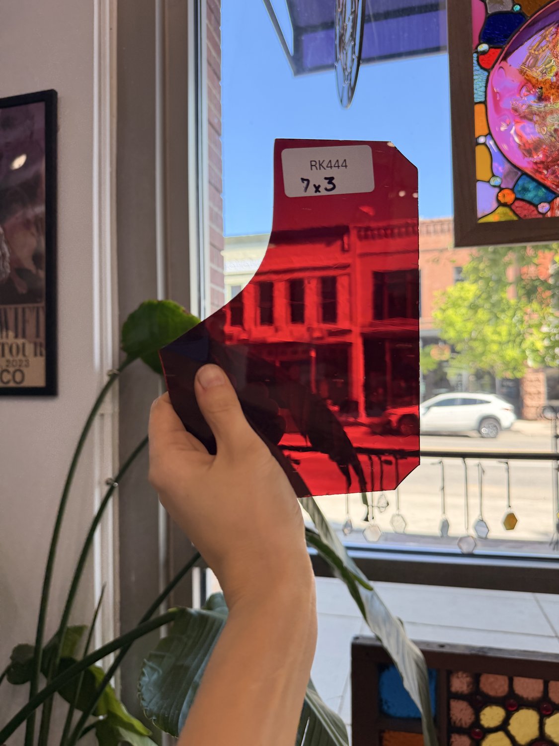 Dark Red Mouthblown Glass Sheet Glass Mouth Blown Glass