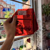 Red Transparent Mouthblown Flash (on clear) Lamberts Sheet Glass