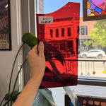 Red on Clear Lamberts Mouthblown Flash Glass Sheet Glass Lamberts Glass