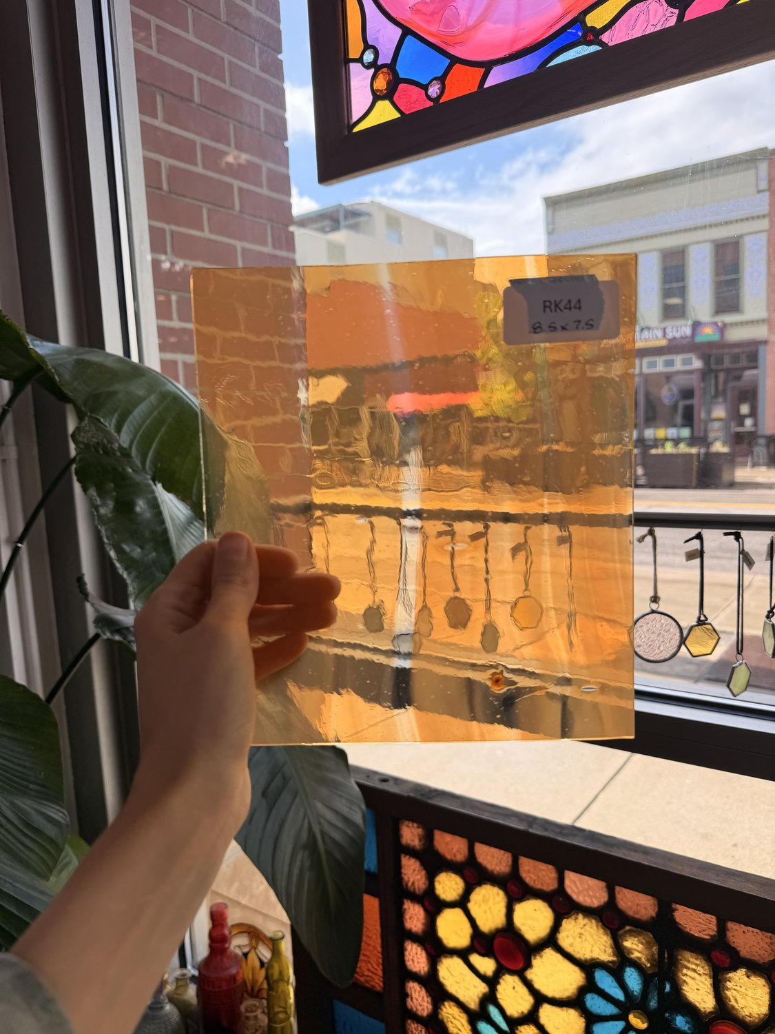 Orange on Clear Lamberts Flash Glass Sheet Glass Lamberts Glass