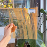 Orange on Clear Lamberts Flash Glass Sheet Glass Lamberts Glass 9x8.5in (LA-66677805)