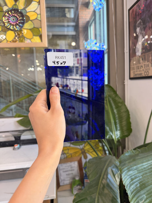 Dark Blue Transparent Sheet Glass Colorado Glassworks RK451 (4.5x7in)