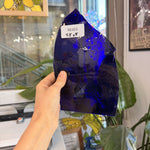Dark Blue on Clear Flash Glass Mouth Blown (score accounted for)