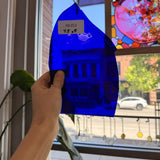 Dark Blue on Clear Flash Glass Mouth Blown (score accounted for)