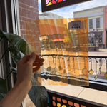 Orange on Clear Lamberts Flash Glass Sheet Glass Lamberts Glass