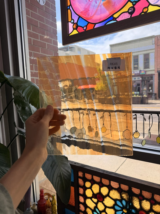 Orange on Clear Lamberts Flash Glass Sheet Glass Lamberts Glass