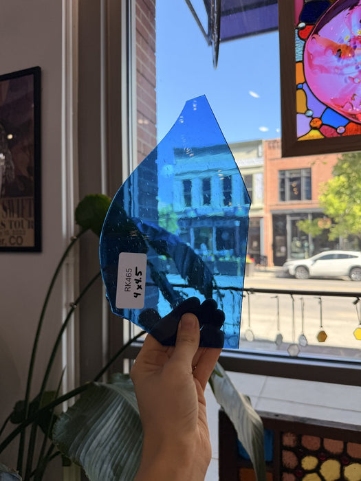 Medium Blue Mouth Blown Lamberts Sheet Glass Lamberts Glass