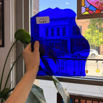 Dark Blue on Clear Mouthblown Flash Glass