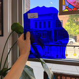 Dark Blue on Clear Mouthblown Flash Glass