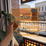 Orange on Clear Lamberts Flash Glass Sheet Glass Lamberts Glass