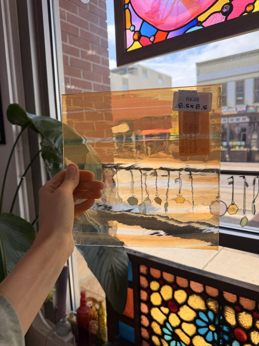 Orange on Clear Lamberts Flash Glass Sheet Glass Lamberts Glass