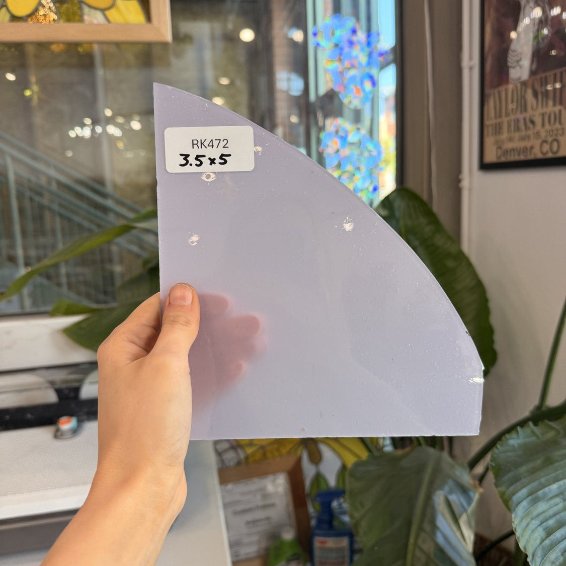 Pale Lavender Vintage Mouthblown Sheet Glass Mouth Blown Glass Default Title