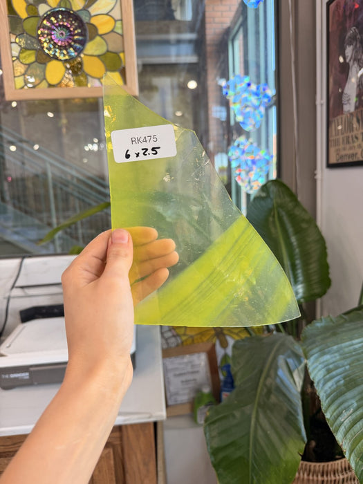 Neon Yellow AC Fischer Vintage Mouthblown Sheet Glass Mouth Blown Glass Default Title