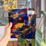 Lamberts Mouthblown S244 Blue Red and Silenium Yellow Sheet Glass Lamberts Glass RK48 (9x8in)