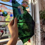 Dark Green Transparent Mouthblown Sheet Glass