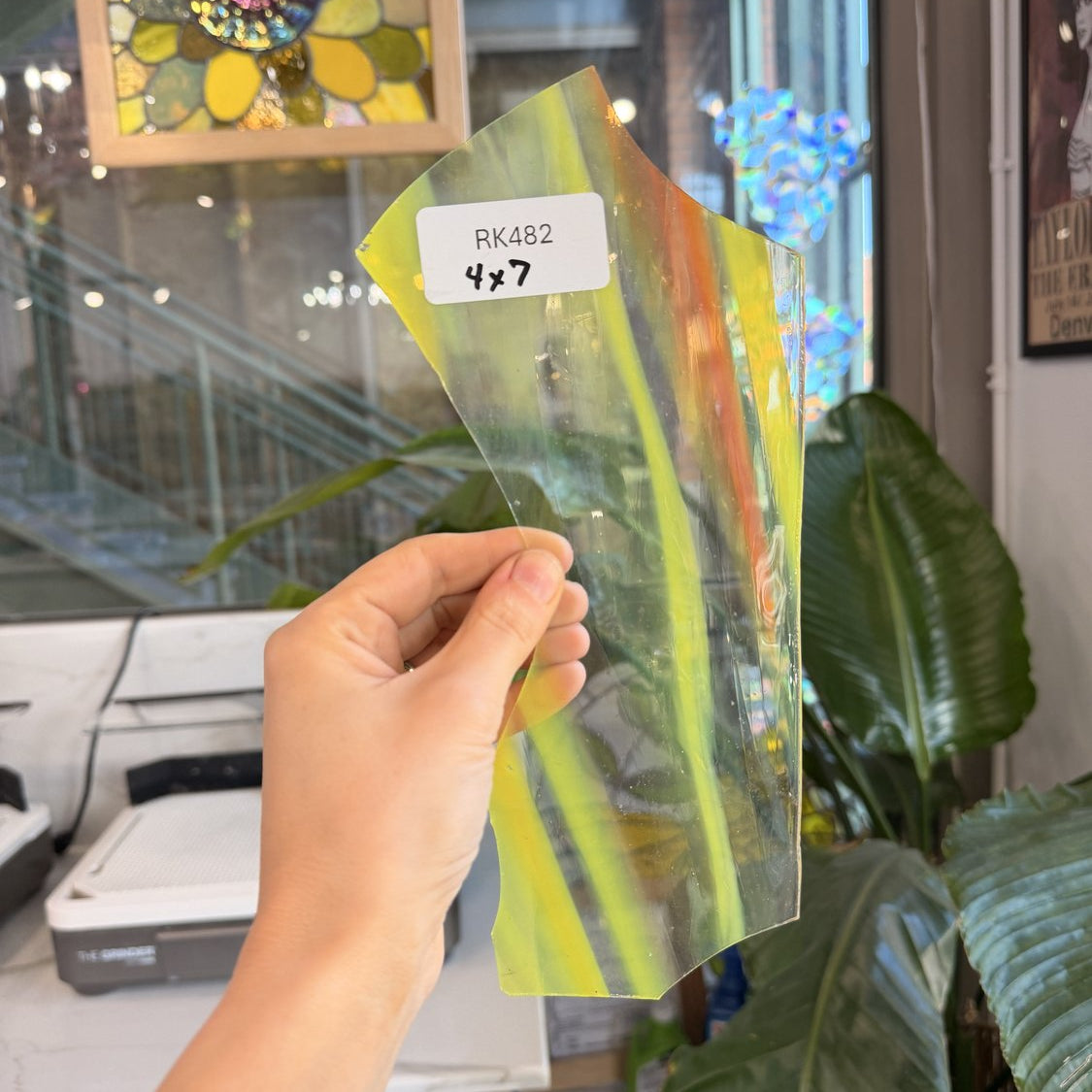 Vintage Multicolor AC Fischer Sheet Glass Colorado Glassworks RK482 (4x7in)