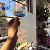 Milky White Flash (on clear) Fremont Mouthblown Sheet Glass