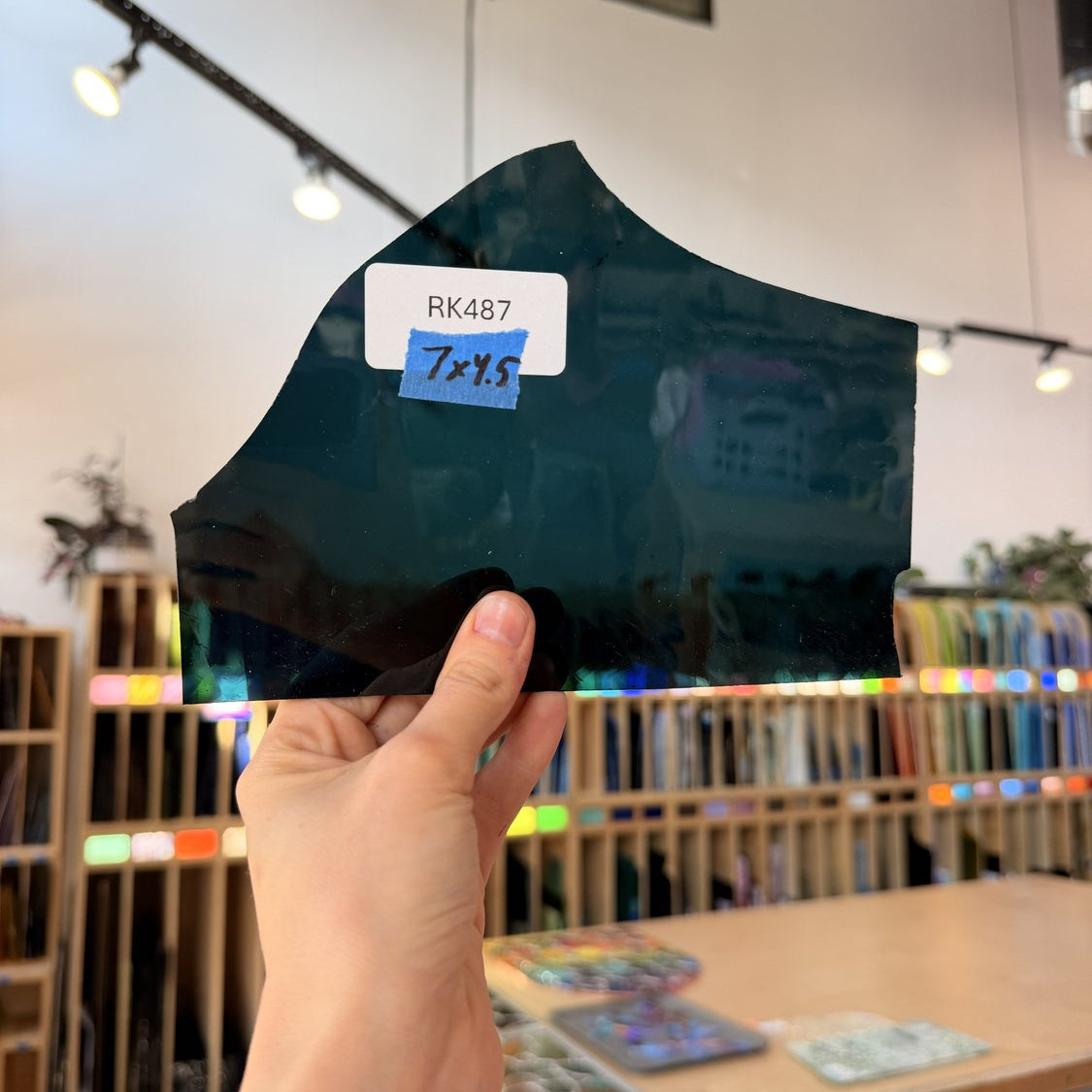 Dark Steel Blue Transparent Sheet Glass