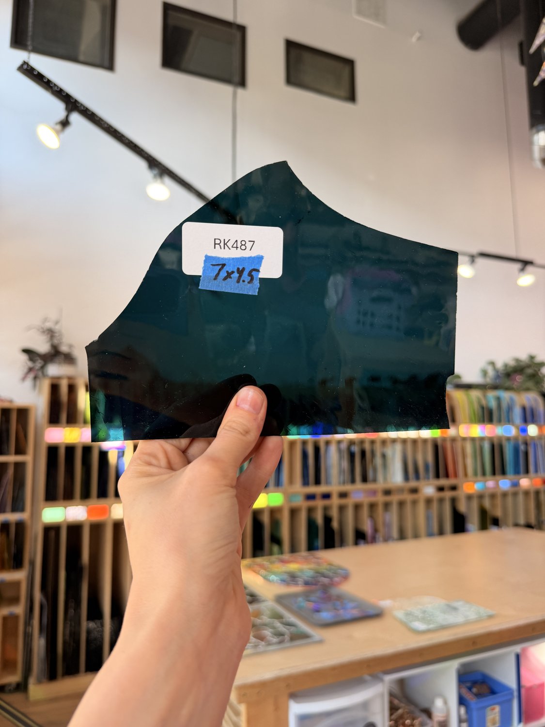 Dark Steel Blue Transparent Sheet Glass