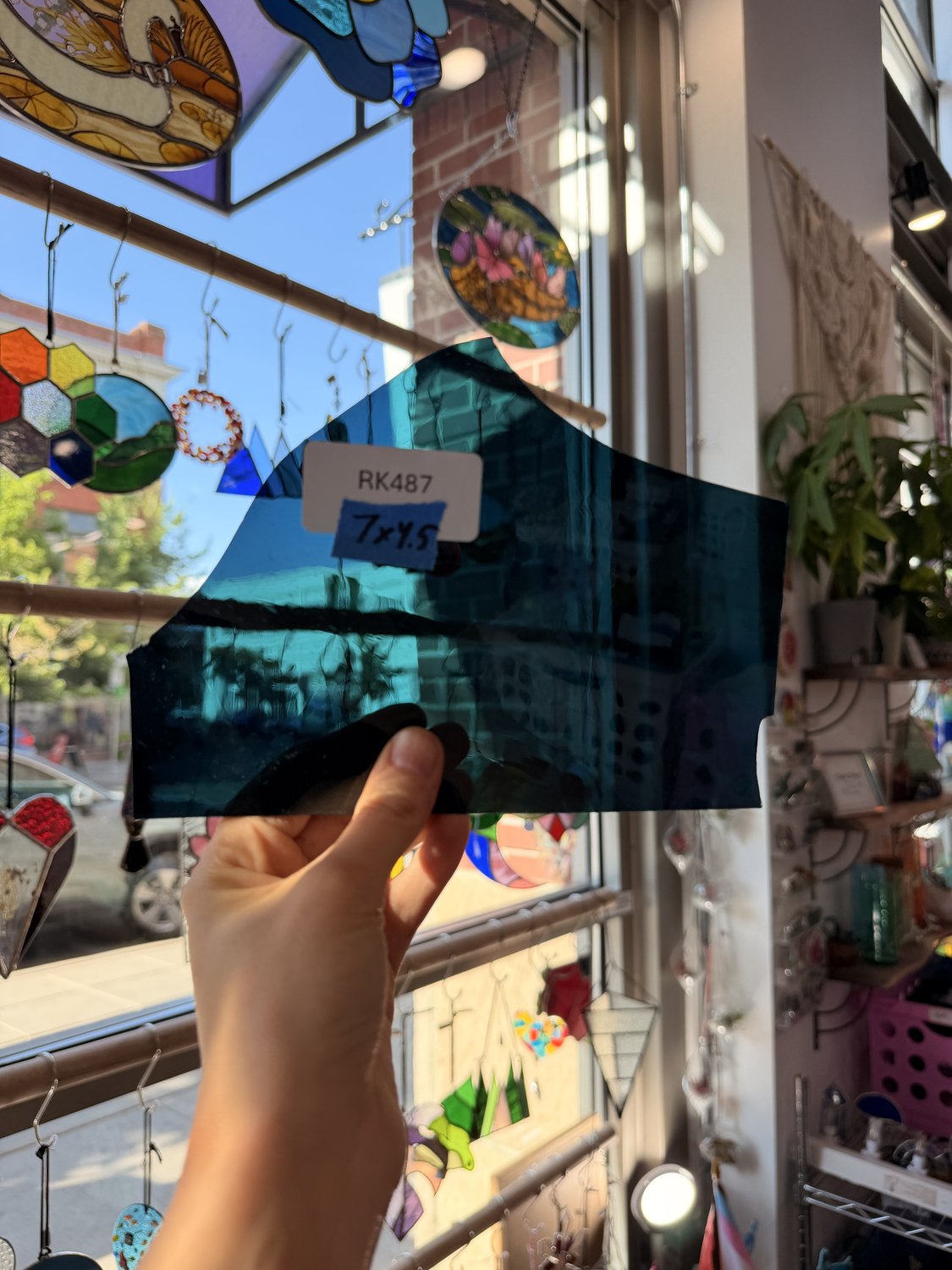 Dark Steel Blue Transparent Sheet Glass