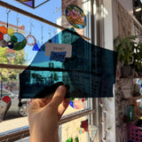 Dark Steel Blue Transparent Sheet Glass