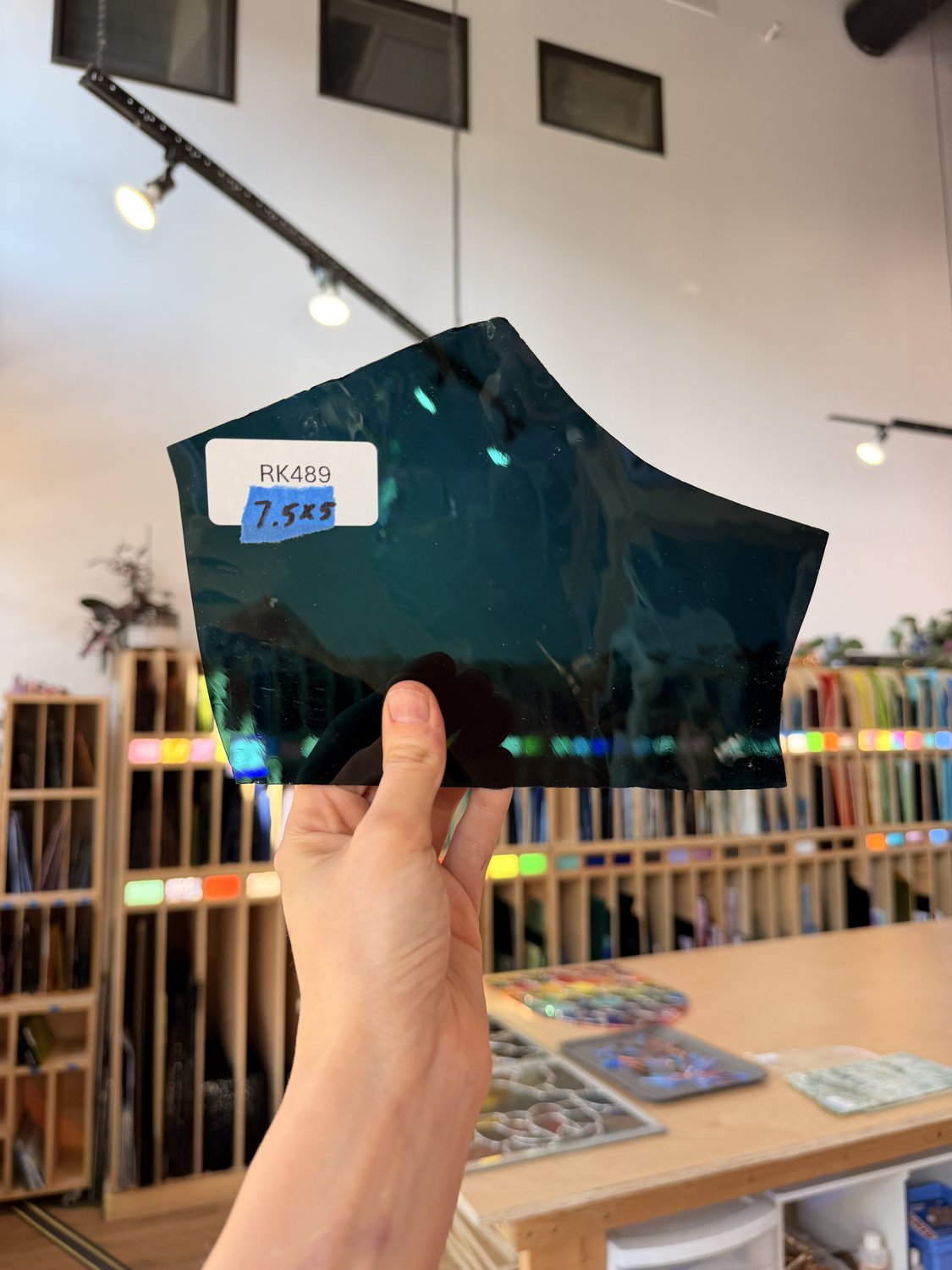 Dark Steel Blue Transparent Sheet Glass