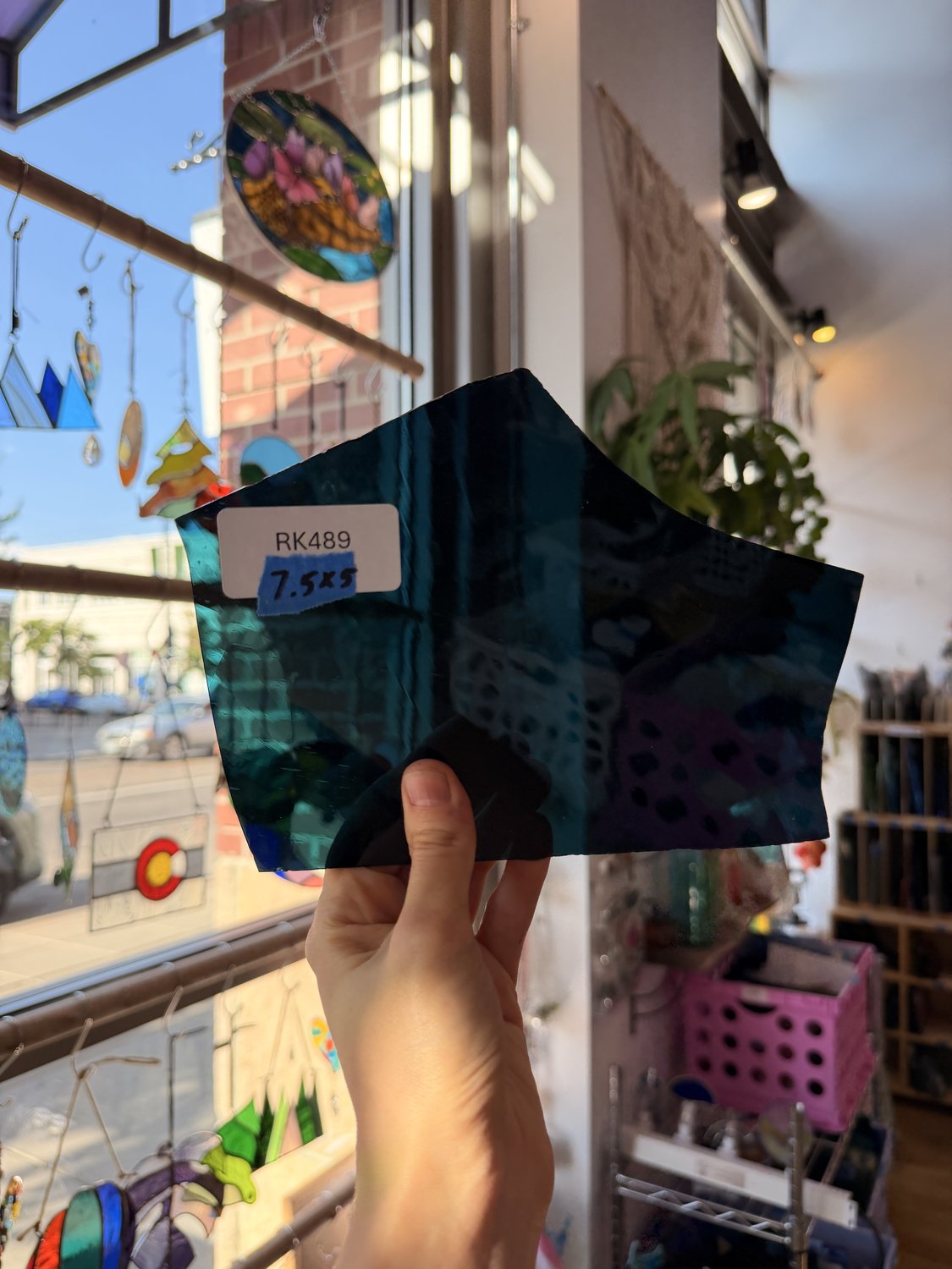 Dark Steel Blue Transparent Sheet Glass