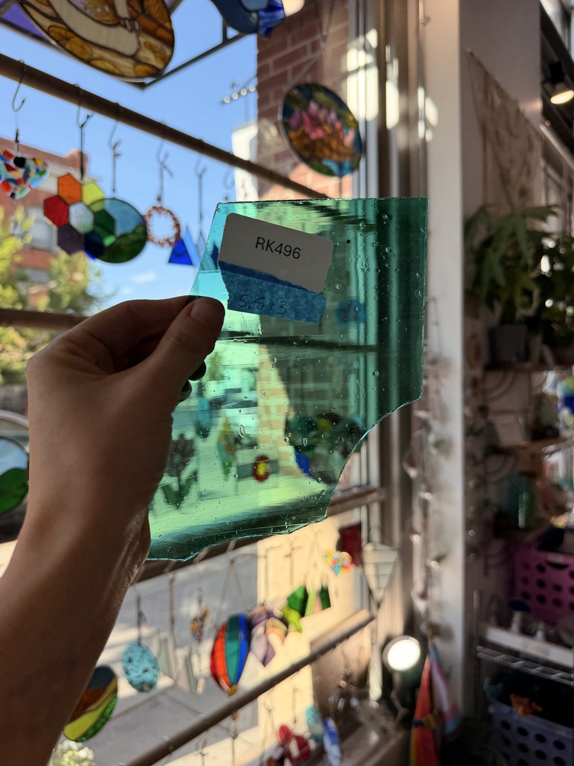 Teal Mouthblown Sheet Glass – RK496