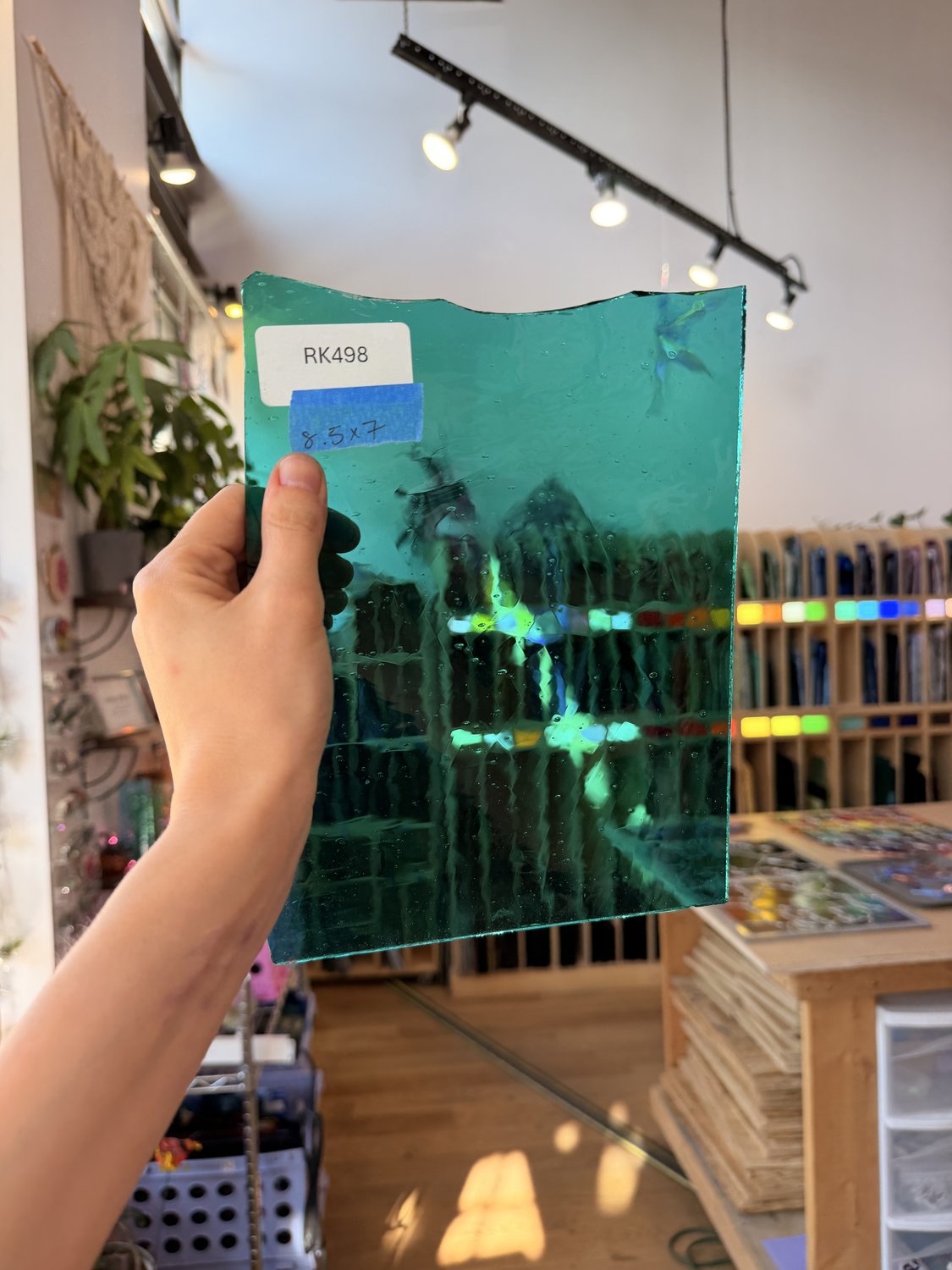 Teal Mouthblown Sheet Glass – RK498
