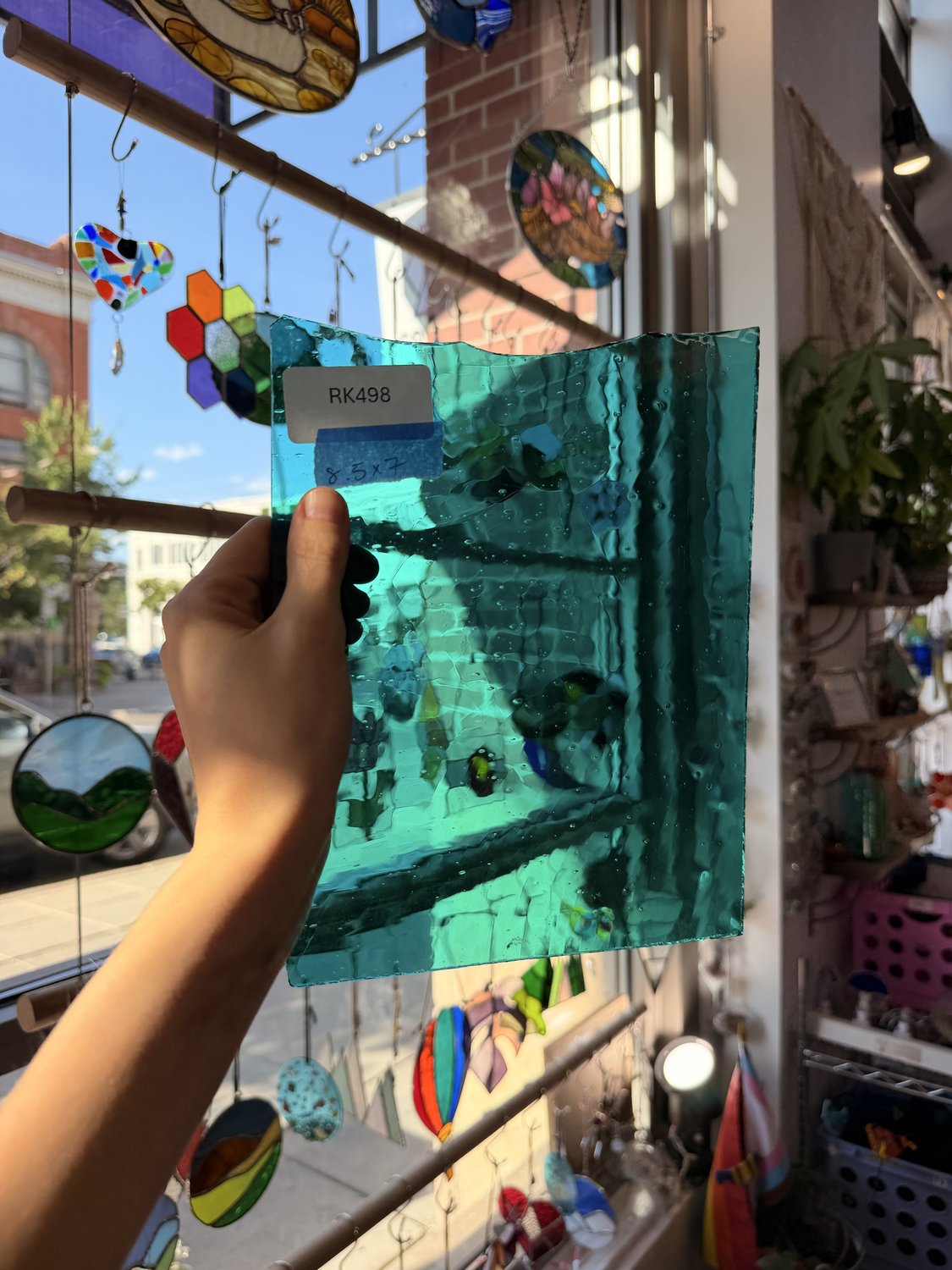 Teal Mouthblown Sheet Glass – RK498