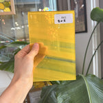 Yellow Clear Wispy S29 Mouth Blown Lamberts Flash Sheet Glass Lamberts Glass 8x5in (LA-32074797)