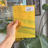 Yellow Clear Wispy S29 Mouth Blown Lamberts Flash Sheet Glass Lamberts Glass 8x5in (LA-32074797)
