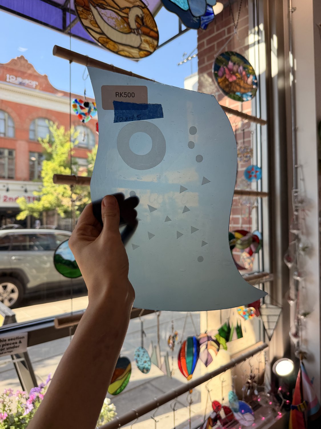 Gray Opal Blown Sheet Glass (Sandblasted Designs)
