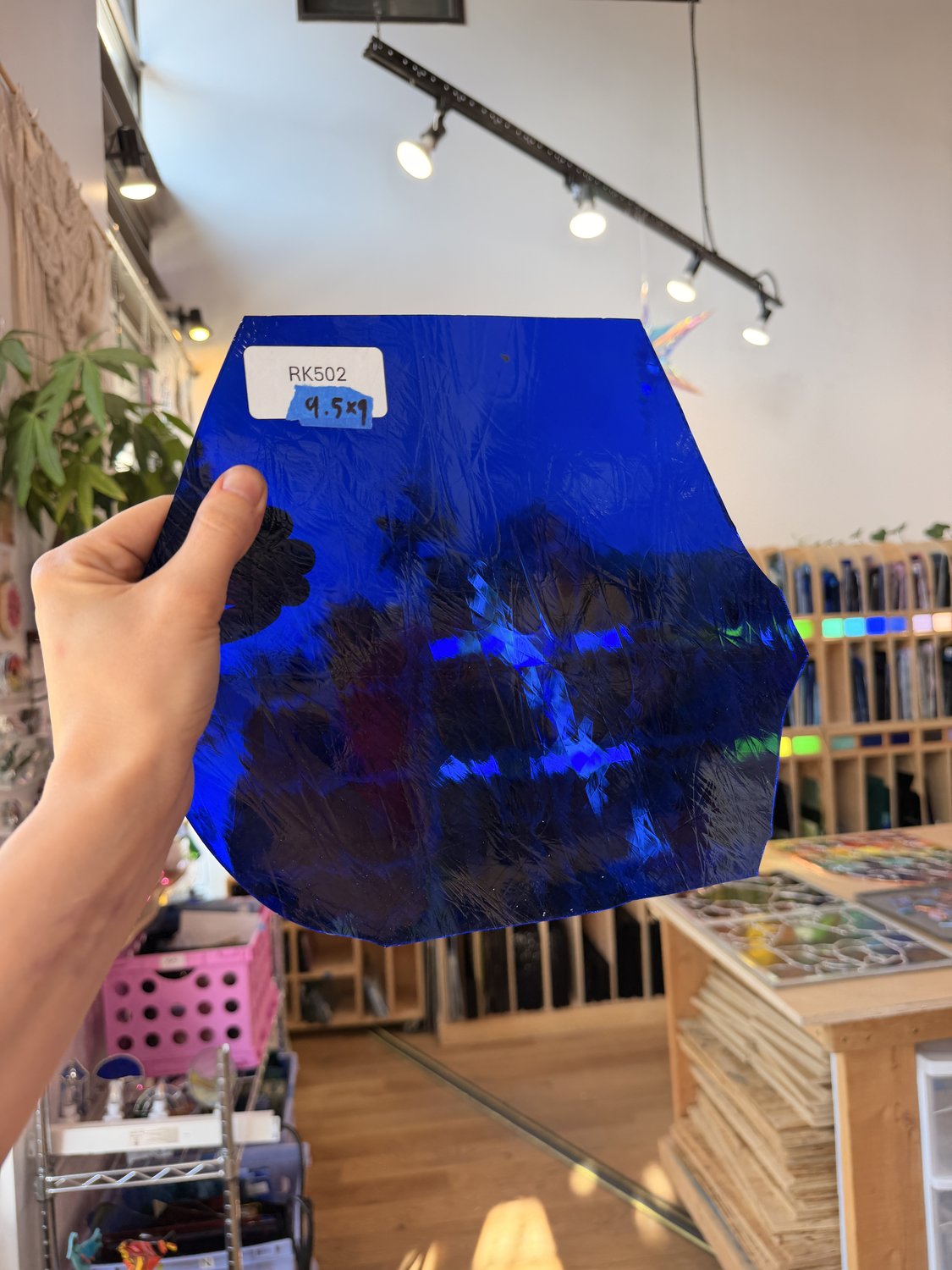 Dark Cobalt Blue Mouthblown GNA Sheet Glass