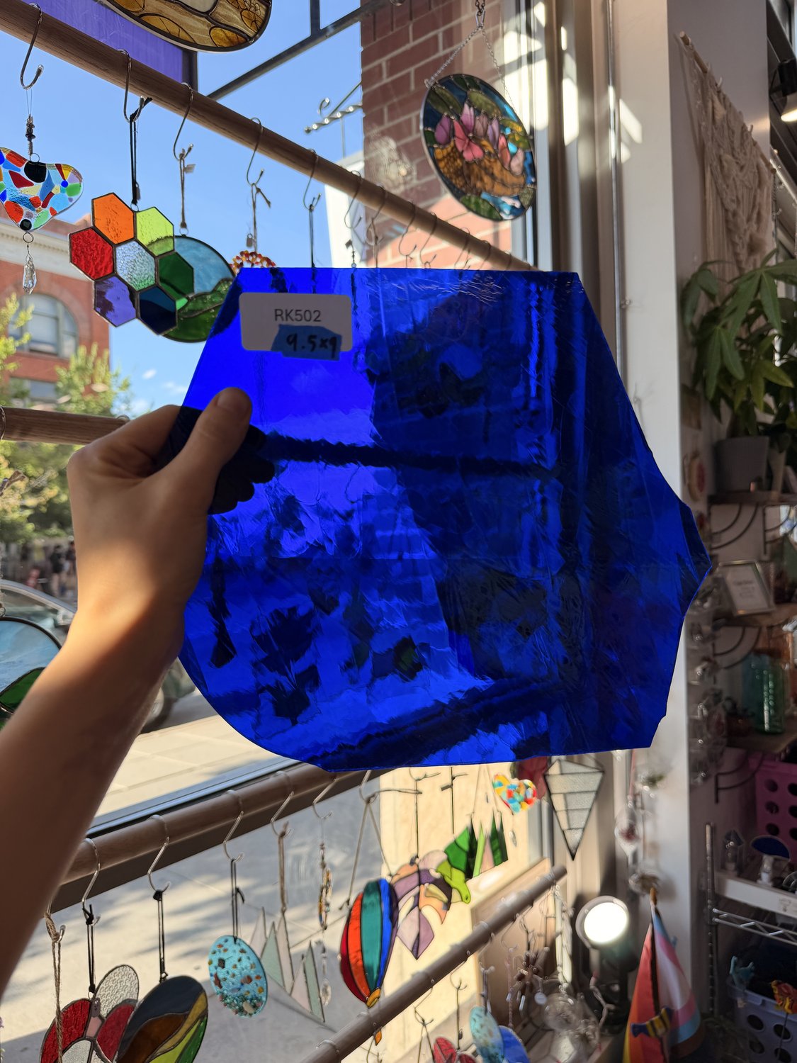 Dark Cobalt Blue Mouthblown GNA Sheet Glass