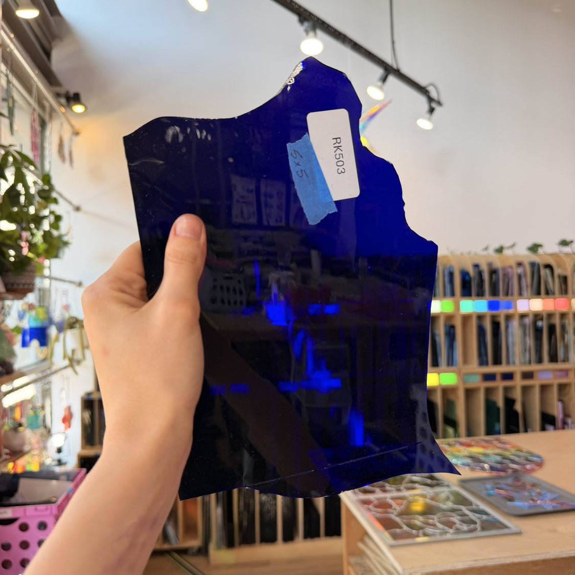 Cobalt Dark Blue on Clear Flash Sheet Glass