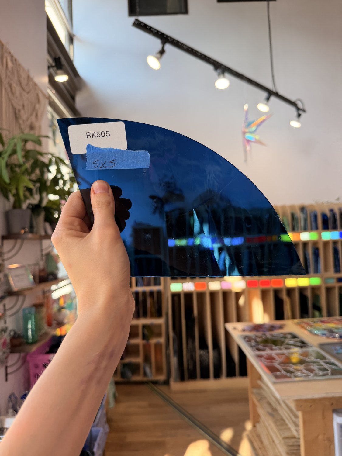 Dark Steel Blue on Clear Flash Fremont Sheet Glass