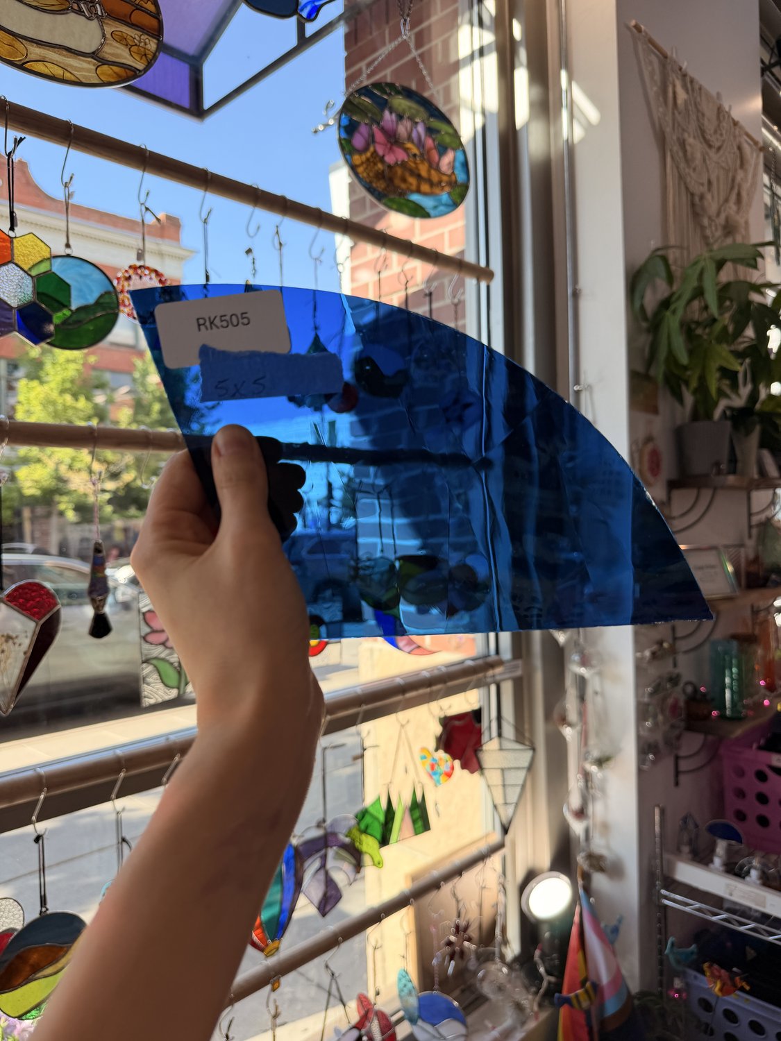 Dark Steel Blue on Clear Flash Fremont Sheet Glass