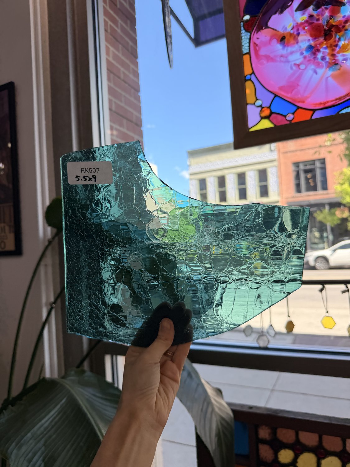 Teal Transparent Crackle Lamberts Sheet Glass Lamberts Glass