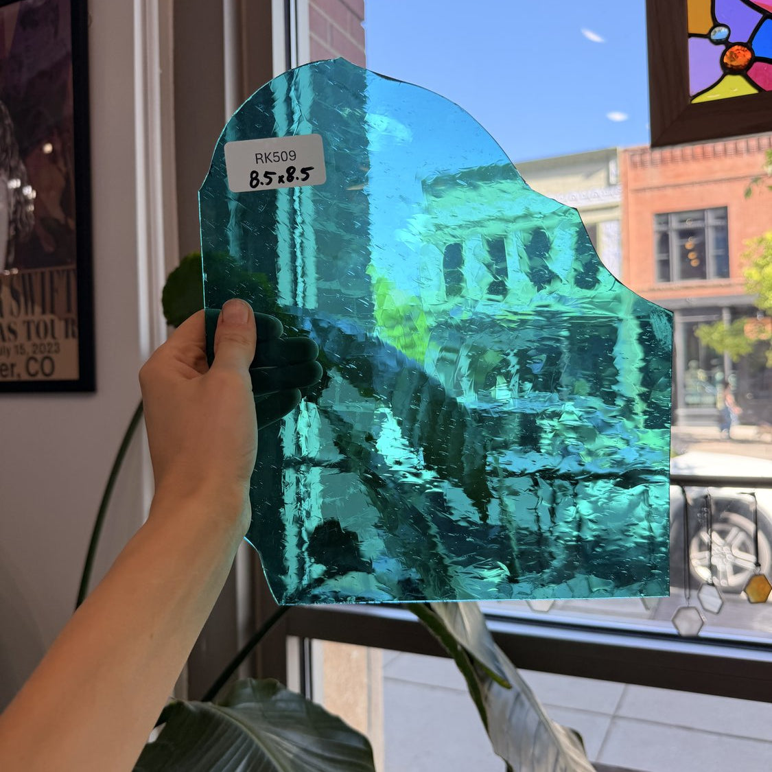 Teal Vintage Transparent Sheet Glass Colorado Glassworks