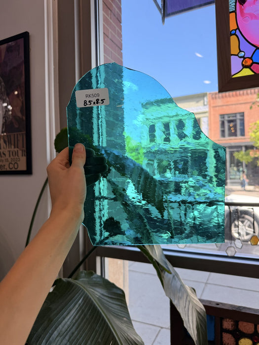 Teal Vintage Transparent Sheet Glass Colorado Glassworks