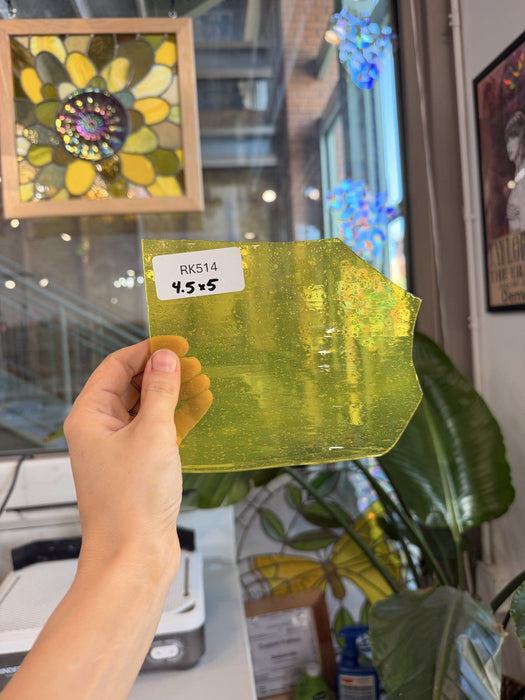 Neon Yellow Transparent Mouthblown Sheet Glass Mouth Blown Glass Default Title