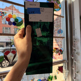 Dark Green on Clear Flash St Just Sheet Glass