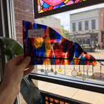 Lamberts Mouthblown S244 Blue Red and Silenium Yellow Sheet Glass Lamberts Glass 9x3.5in (LA-71756845)