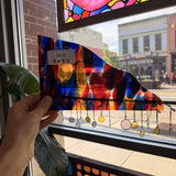 Lamberts Mouthblown S244 Blue Red and Silenium Yellow Sheet Glass Lamberts Glass 9x3.5in (LA-71756845)