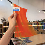 Neon Orange and Clear Vintage Mouthblown AC Fischer