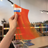 Neon Orange and Clear Vintage Mouthblown AC Fischer